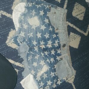 Design Lab Lord & Taylor Blue Star Denim Shorts